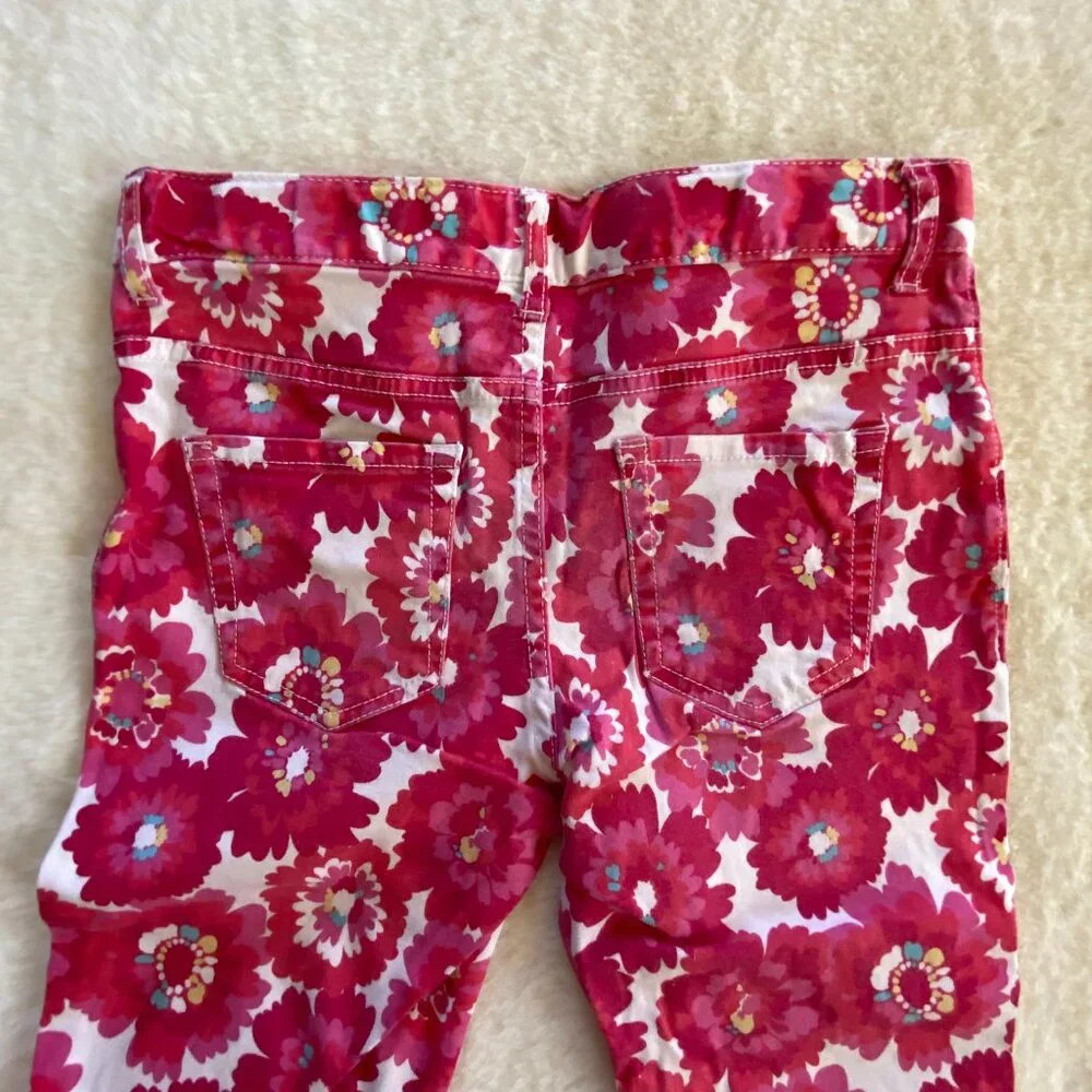 The Children's Place pink floral jeggings girl's size 12 adjustable waist